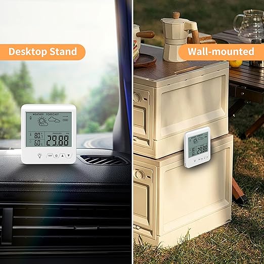 Digital Barometer Ambient Weather Forecast Clock Thermometer and Hygrometer - Image 5