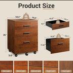 devaise 3 drawer file cabinet, wood under desk, close-up detail