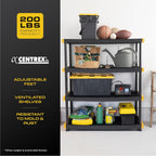 cx 4-tier heavy duty plastic storage shelves for showing dimensions