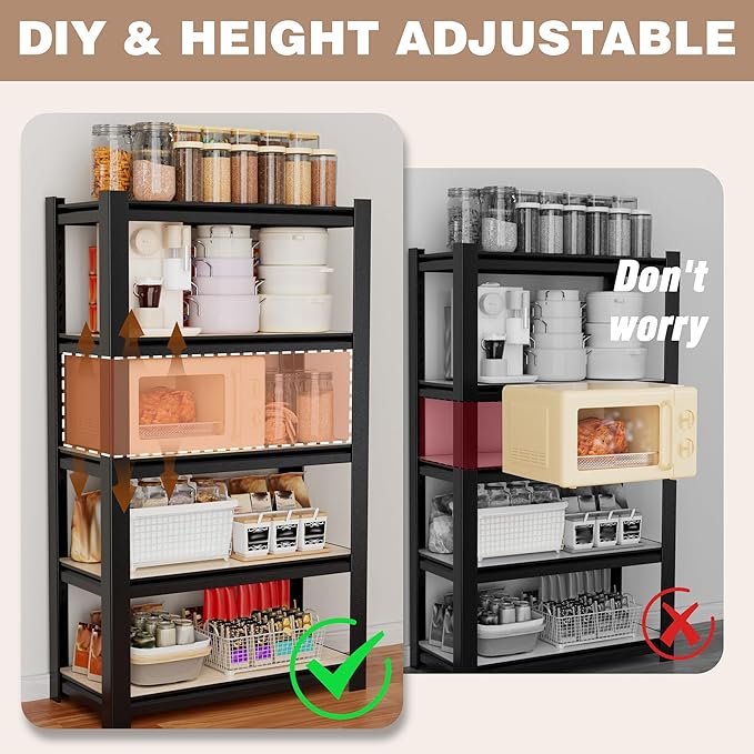 WORKPRO House 5-Tier Shelving Unit, 3000lbs Adjustable Storage Shelves - Image 6