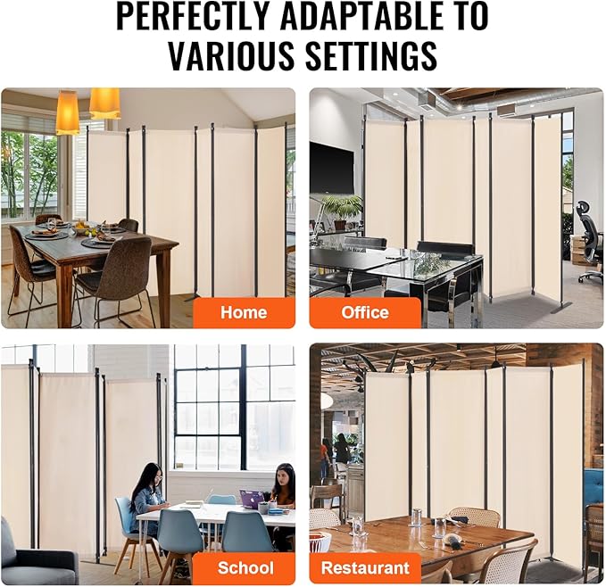 VEVOR Room Divider, 6 Panel Room Divider, Folding Privacy Screen and Portable - Image 6