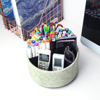 Hennaja Remote Control Holder, 360°Spinning PU Leather Desk TV Remote Caddy - Image 6