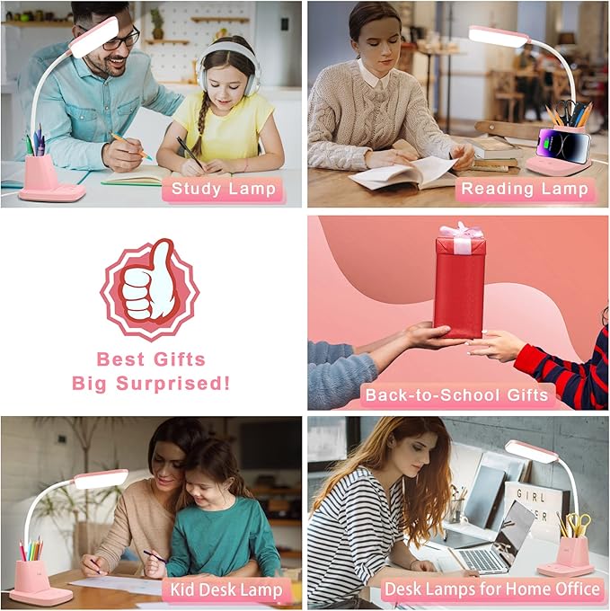 Sailstar Pink Desk Lamp, Small Desk Lamp - Image 7