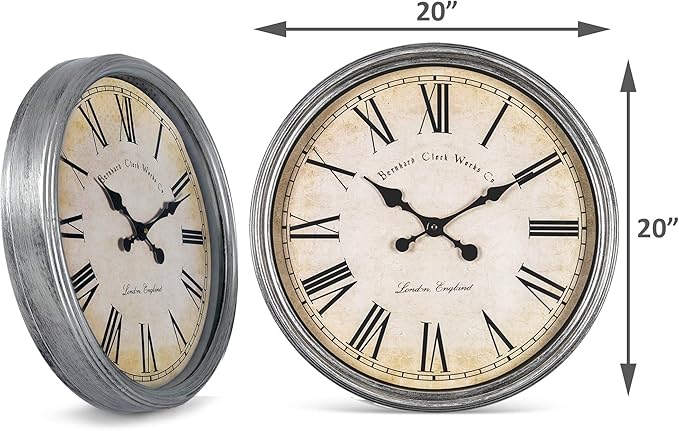 Bernhard Products Large Decorative Wall Clock 20 Inch Silent Non Ticking - Image 5