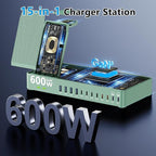 600w Charging Station for Multiple Devices, 15 in 1 Wireless Charger - Image 4