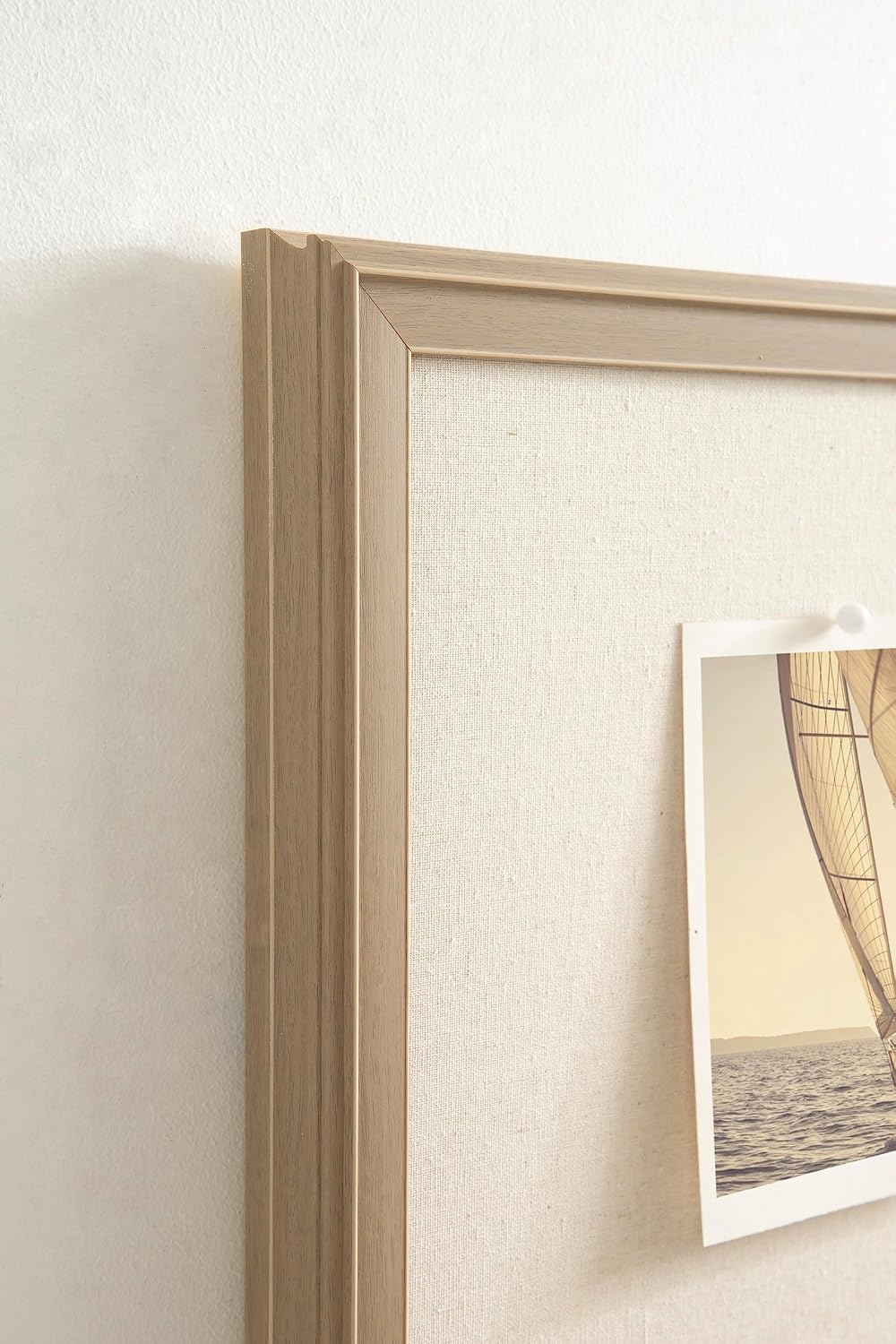 Kate and Laurel Oakhurst Rectangle Framed Linen Fabric Pinboard; 24 x 36; Lig...
