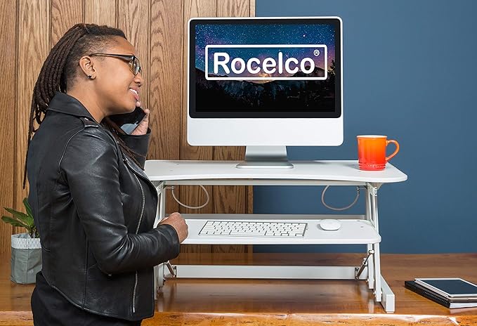 Rocelco 32" Height Adjustable Standing Desk Converter - Image 2