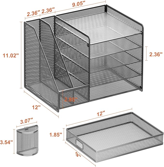 Marbrasse 5-Tier Paper Letter Tray Organizer - Image 6