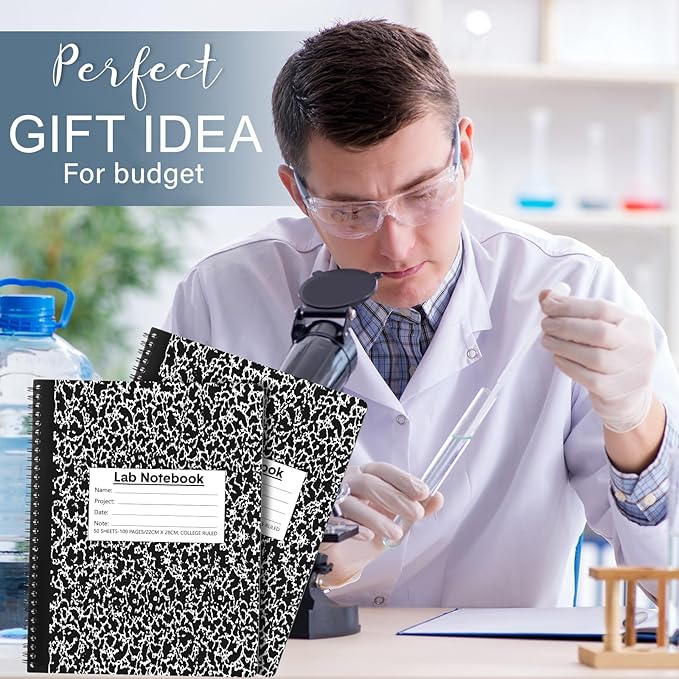 Affrolling 2 Pack Carbonless Lab Notebook Carbon Copy 8.5'' X 11'' Laboratory - Image 5