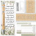 10 Set Christian Religious Gifts Bulk Include Bible Verse Pens and Inspirational Bookmarks Scripture Quote Bible Study Group Church Gifts for Christian Pastor (Bamboo)