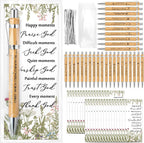 10 Set Christian Religious Gifts Bulk Include Bible Verse Pens and Inspirational Bookmarks Scripture Quote Bible Study Group Church Gifts for Christian Pastor (Bamboo)