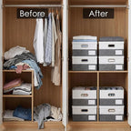 PRANDOM Storage Bins with Lids Linen Fabric Foldable Storage Boxes Organizer - Image 3