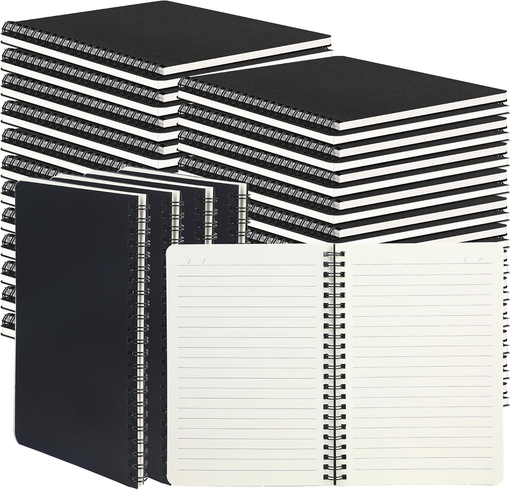 miikoul 100 Packs A5 Spiral Notebooks, 60 Sheets/120 Pages, Hardcover Lined