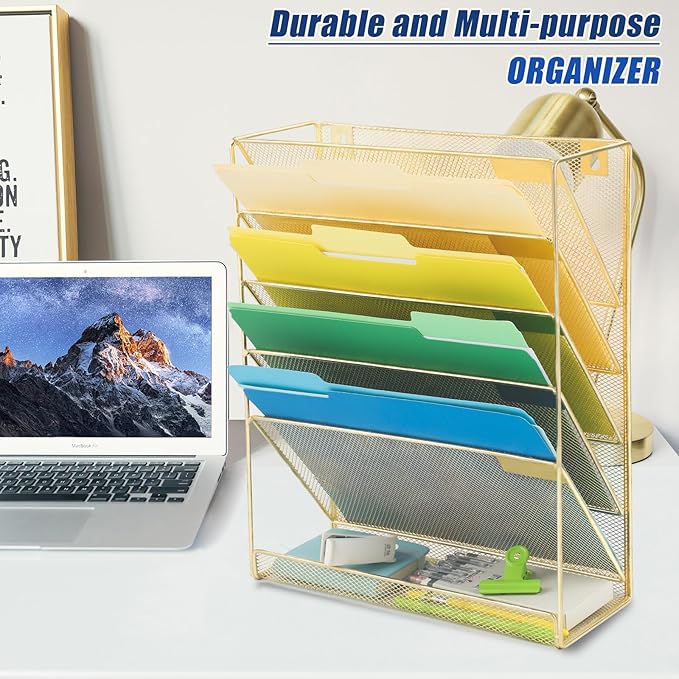 EASEPRES Desk File Organizer Mesh 6-Tier, Hanging Wall Mount Document - Image 7