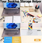 Glass Desktop Whiteboard with Calculator & Storage, Desk Dry Erase Note Memo - Image 4