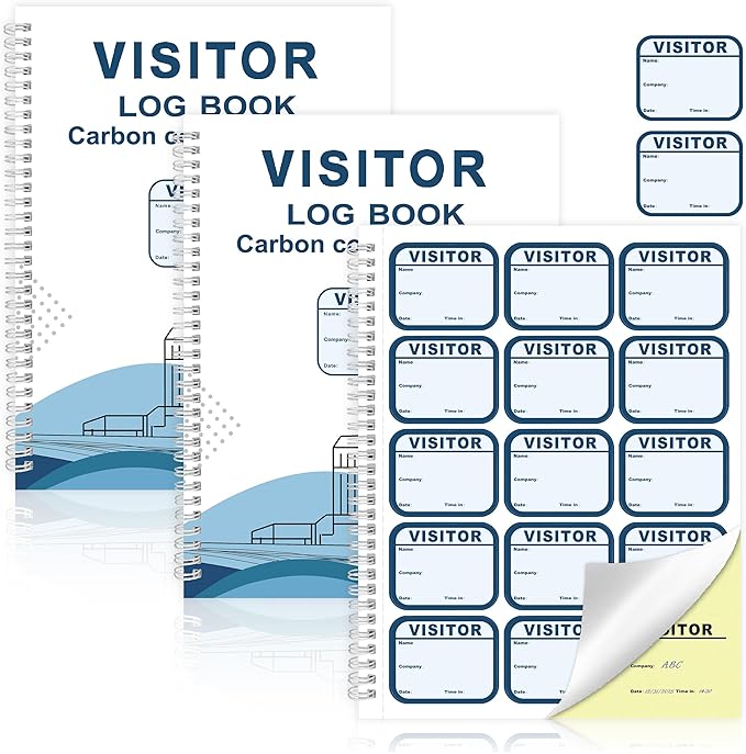 2 Pack of Visitor Badges Log by Unknown
