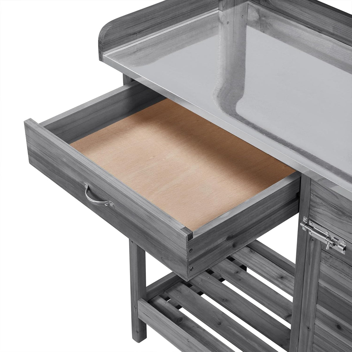 Yaheetech Potting Bench Outdoor Potting Table with Storage,Gray