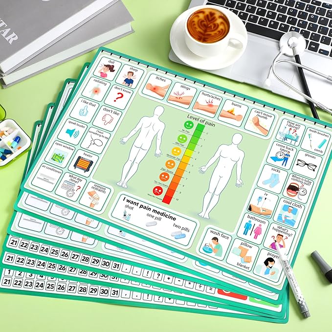 Geyoga 12 Pcs Nonverbal Communication Board, 16.73 x 11.22'' Patient Picture - Image 4