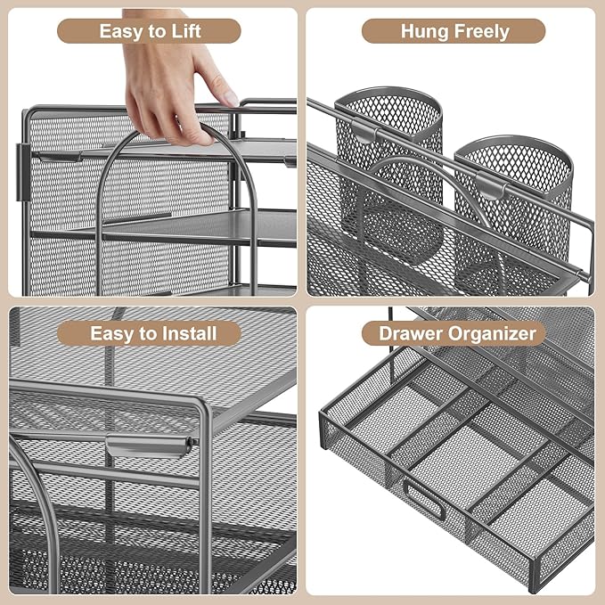 Marbrasse Desk Organizer and Accessories4-Tier Paper File Letter Tray - Image 3