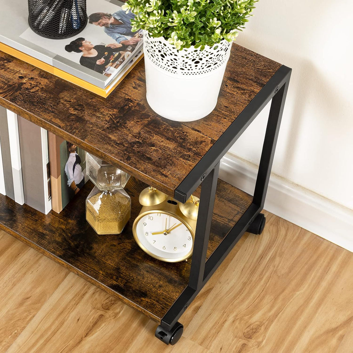 HOOBRO Under Desk Printer Stand, 2-Tier Industrial Printer Cart with Storage ...