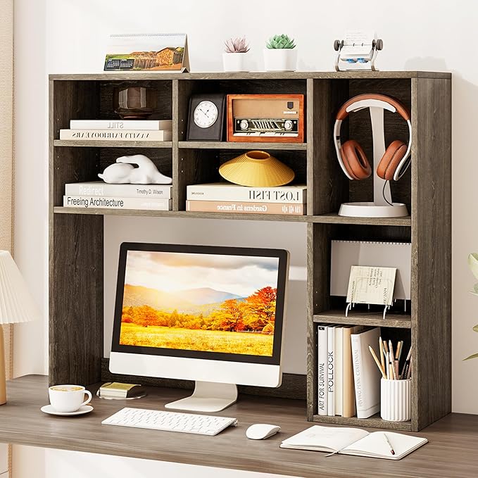 Tangkula Desktop Bookshelf, 3-Tier Desk Display Rack Organizer - Image 2