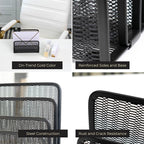 BLU MONACO Black Metal Mesh Letter Sorter | 3-Slot Mail Organizer - Image 2