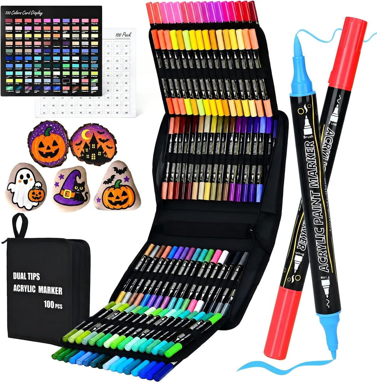 acrylic paint pens, dual tip with brush &, main product view