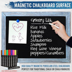 HBCY Creations 18" x 24" Rustic Blue Solid Wood Frame Wall Chalkboard, Magnetic - Image 6