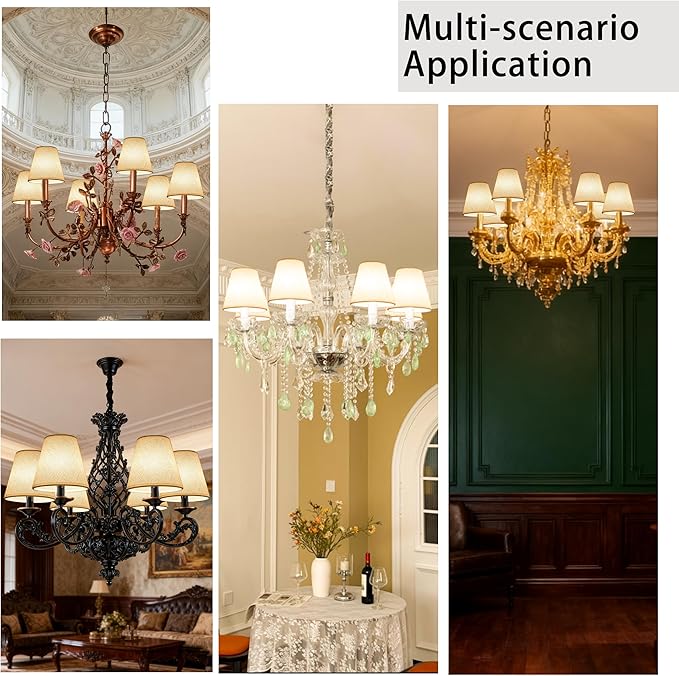 TAaMTYH small lamp shade chandelier shades set of 3，Fabric Lampshade - Image 7