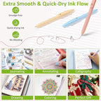 FIOVER Colored Pens, 6 Pack Colorful Gel Pens, Quick-Dry 0.7mm Medium Point - Image 6
