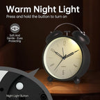 Twin Bell Loud Alarm Analog Alarm Clock, 4 inch Super Silent Non Ticking Small - Image 4