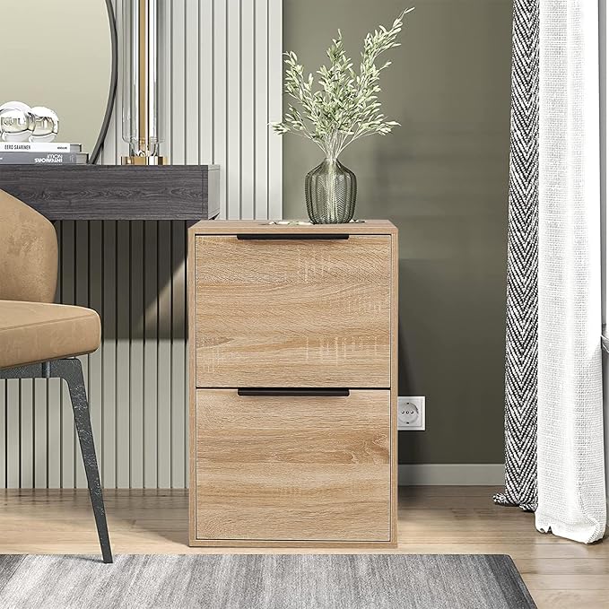 FATIGOS Wood File Cabinet 2 Drawer Filing Cabinets - Image 9