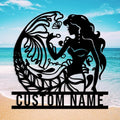 Custom Mermaid Metal Sign, Personalized Mermaid Name metal Signs, Mermaid Wall by Unknown