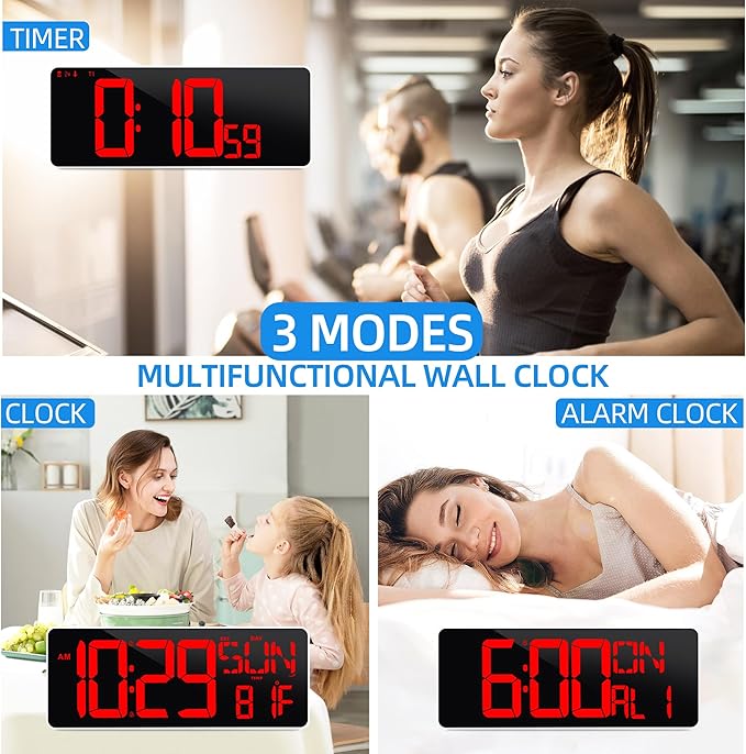 KMMKGG 13.7”Digital Timer Large LED Screen displays（5'' Number）, The Date time - Image 5