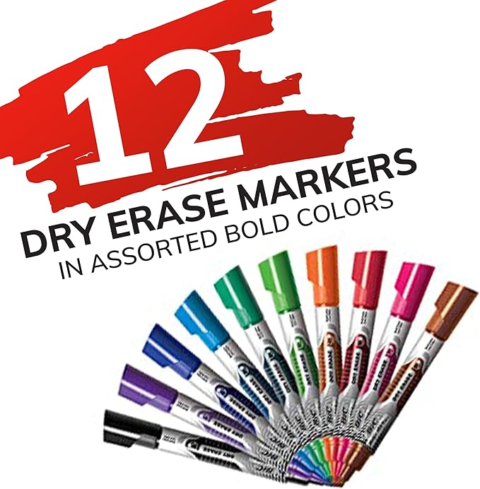 BIC Intensity Advanced Colorful Dry Erase Markers, Bullet Tip, 12-Count Pack of - Image 2