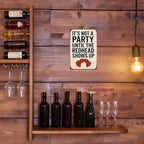 Funny Vintage Redhead Metal Sign –“IT’S NOT A PARTY UNTIL THE REDHEAD SHOWS UP” - Image 6