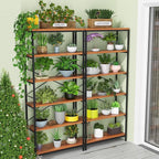 Himimi 6-Tier Bookshelf Set of 2, Tall Bookcase Industrial Wood Storage Rack - Image 5