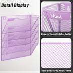 EASEPRES 5 Pocket Mesh Hanging Wall File Organizer, Wall Mounted Mail Paper - Image 4