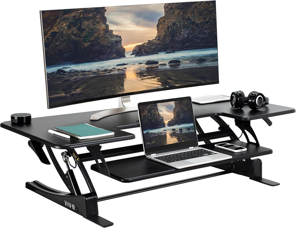 VIVO 48 inch Height Adjustable Large Stand Up Desk Converter, V Series
