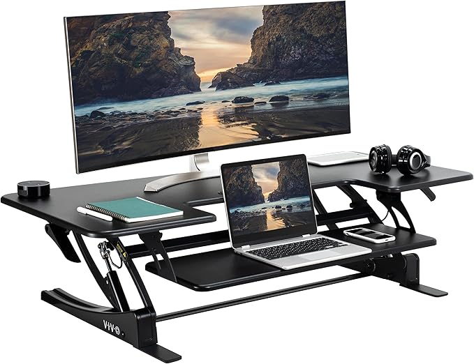 VIVO 48 inch Height Adjustable Large Stand Up Desk Converter, V Series by VIVO