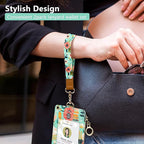 bolimoss Floral Lanyard Wallet, Cute Teacher Lanyards - Image 3