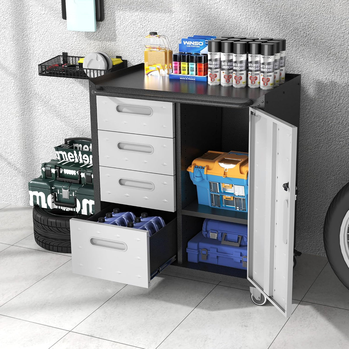 Metal Storage Cabinet for Garage, Tool Cabinet, Utility Cabinet