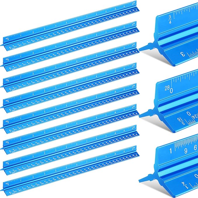 Macarrie 10 Pcs Architectural Scale Triangular Ruler 12" Architect Engineers by Macarrie