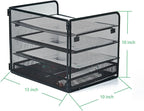 SETTFRFE 4 Tier Mesh Paper Letter Tray, Desk File Organizer - Image 5