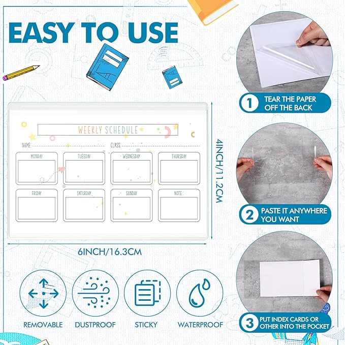 Outus Self Adhesive Shop Ticket Holders Clear Plastic Sleeves Adhesive Pockets - Image 2
