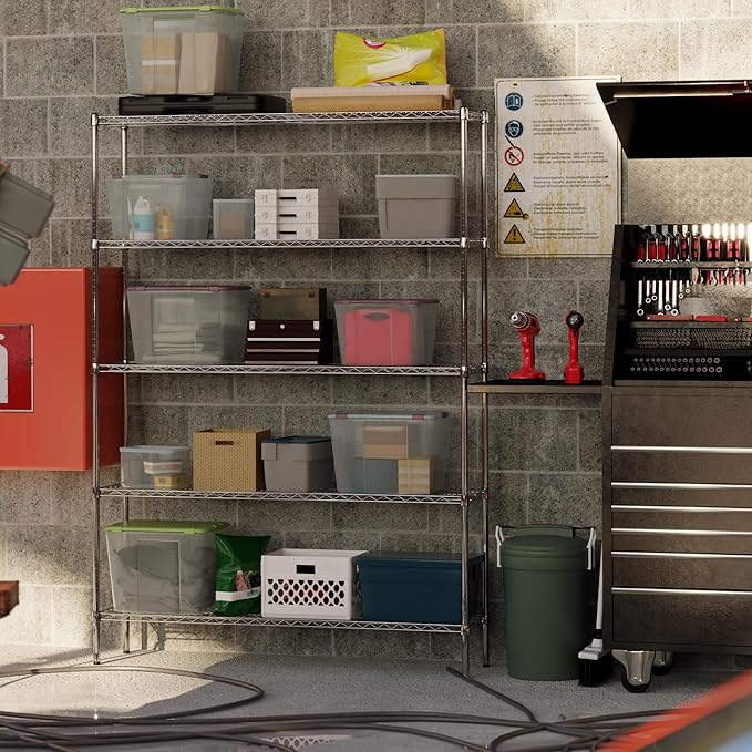 Regal Altair 14" Deep x 60" Wide x 86" Height Wire Shelving Kit | 5-Tier | NSF - Image 2