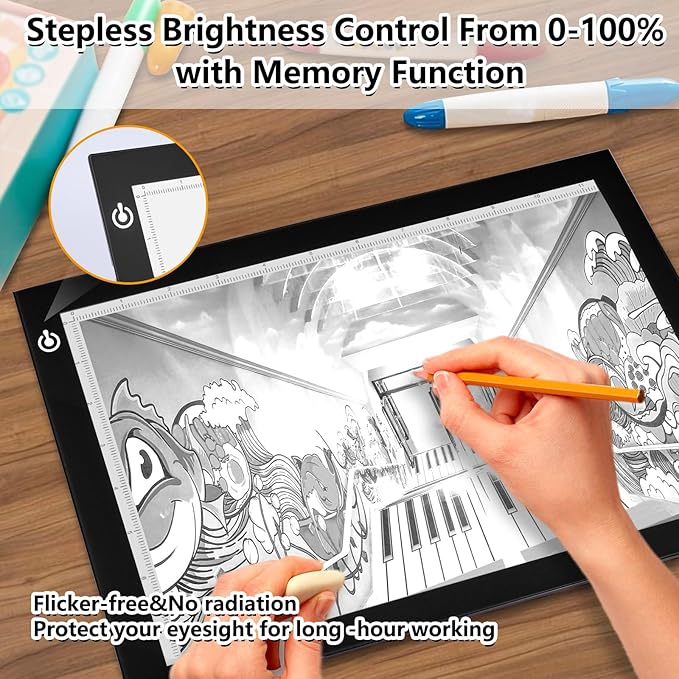 NXENTC A4 Tracing Light Pad, Ultra-Thin Tracing Light Box USB Power Artcraft - Image 3