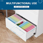 PEUKC 2-Drawer Metal File Cabinet, Lateral Vertical Filing Cabinets - Image 4