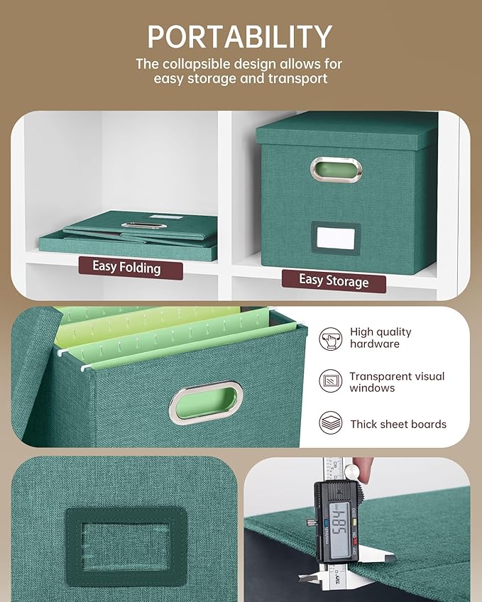 Oterri File Organizer with Lid, File Box, File Cabinet - Image 2