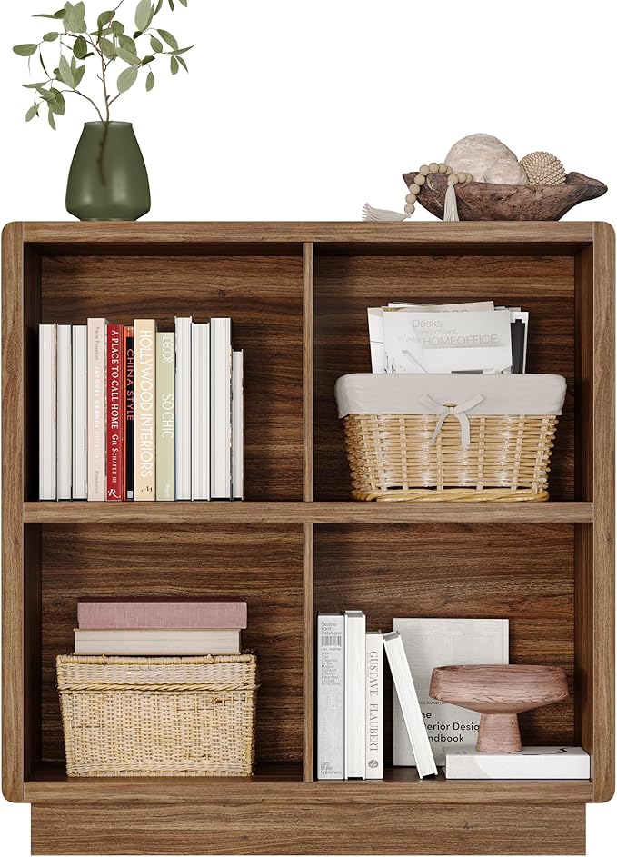 ChooChoo 4 Cube Storage Organizer, Wooden Bookcase - Image 4